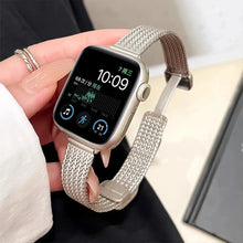 Load image into Gallery viewer, Metal Wheat Ear Herringbone Pattern Slim Stainless Steel Strap for Apple Watch Band 38mm to 49mm - 6 Colors Axios Bands