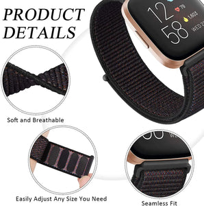 Nylon  Fitbit Band For Versa 3 / 4 - Sense 1 / 2  (20 color options) Axios Bands