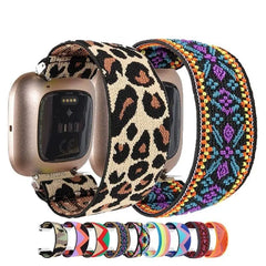 Nylon Elastic Fitbit Band For Versa, Versa 2, Versa Lite - 42 color options -