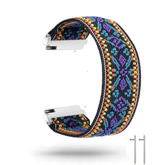 Nylon Elastic Fitbit Band For Versa, Versa 2, Versa Lite - 42 color options -