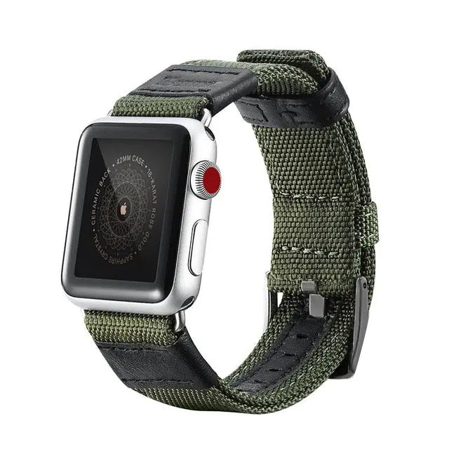 Nylon Fabric & Leather Apple Watch Bands - 4 color options 38mm - 49mm Axios Bands