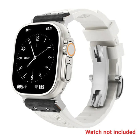 Fluoro rubber Folding Buckle Strap for Apple Watch Watch Band - 14 Colors - 