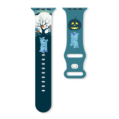 Halloween Printed Silicone Apple Watch Band - 5 Color Options 38mm - 49mm - 