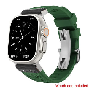 Fluoro rubber Folding Buckle Strap for Apple Watch Watch Band - 14 Colors