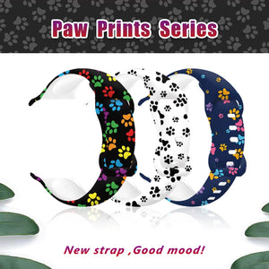 Silicone Dog Paw Print Apple Watch Band - 8 color options 38mm- 49mm Axios Bands