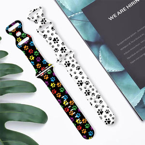 Silicone Dog Paw Print Apple Watch Band - 8 color options 38mm- 49mm Axios Bands