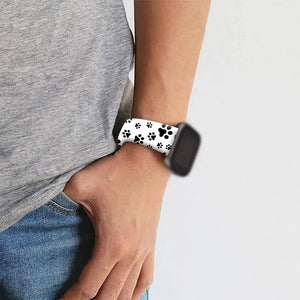 Silicone Dog Paw Print Apple Watch Band - 8 color options 38mm- 49mm Axios Bands