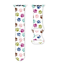 Load image into Gallery viewer, Silicone Dog Paw Print Apple Watch Band - 8 color options 38mm- 49mm Axios Bands
