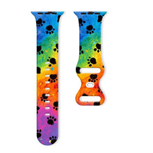Load image into Gallery viewer, Silicone Dog Paw Print Apple Watch Band - 8 color options 38mm- 49mm Axios Bands
