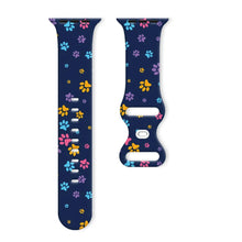 Load image into Gallery viewer, Silicone Dog Paw Print Apple Watch Band - 8 color options 38mm- 49mm Axios Bands
