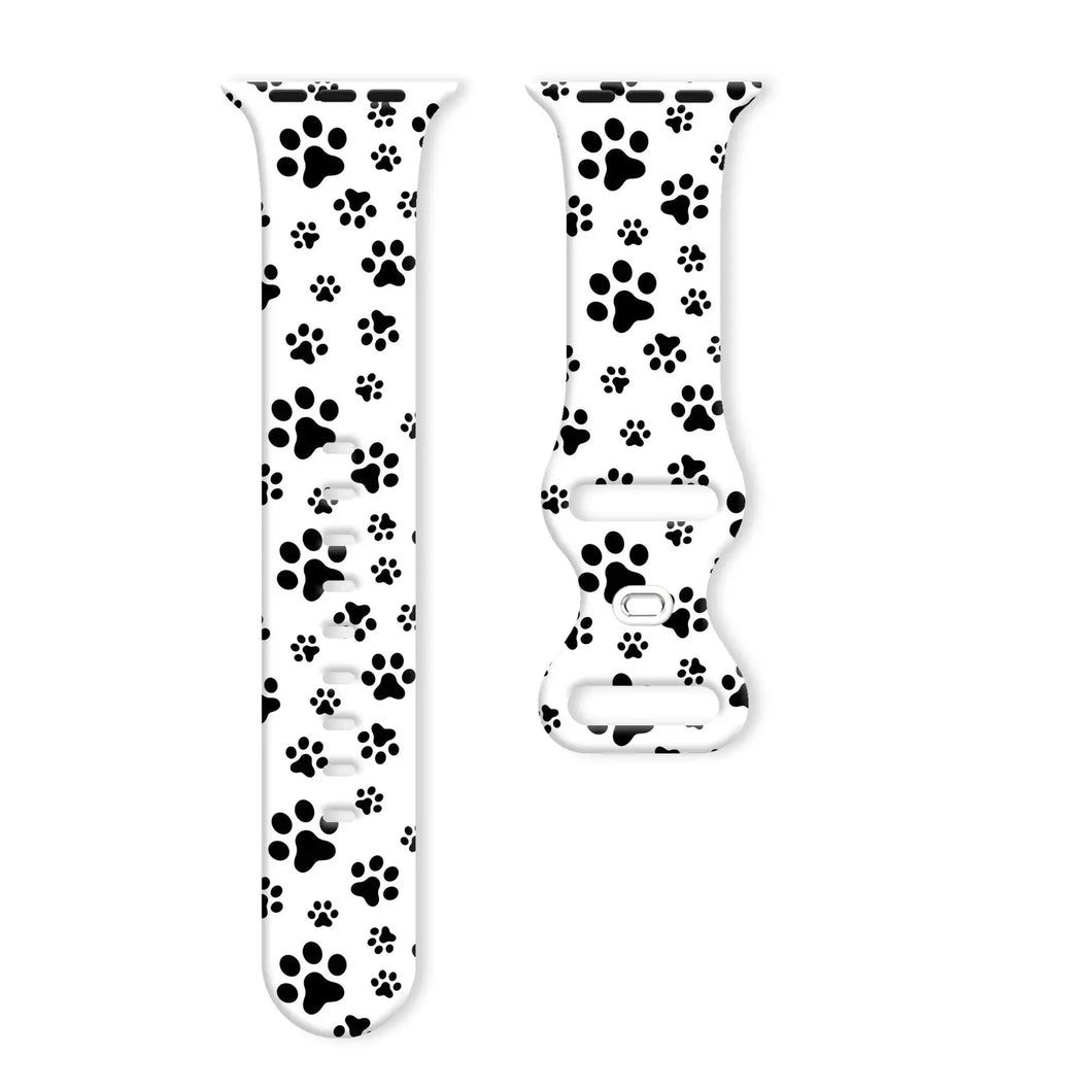 Silicone Dog Paw Print Apple Watch Band - 8 color options 38mm- 49mm Axios Bands