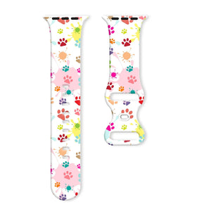 Silicone Dog Paw Print Apple Watch Band - 8 color options 38mm- 49mm Axios Bands