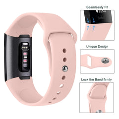 Silicone Fitbit Band For Charge 3 & 4 - 9 color options -