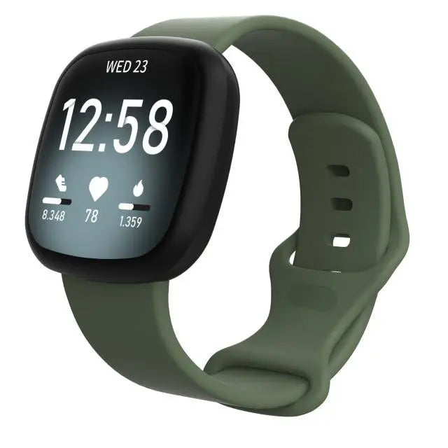 Silicone Fitbit Band For Versa 3 / 4 - Sense 1 / 2 (17 color options) -  United States / green / smaller size (5.5 - 6.7 inch)