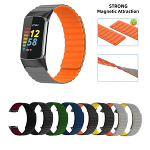 Silicone Magnetic Fitbit Band For Charge 5 - 8 color options Axios Bands