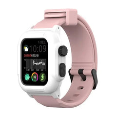 Silicone Waterproof Apple Watch Bands + Case - 16 color options 38mm - 45mm -