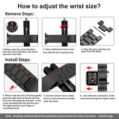Sleek and Durable Premium Stainless Steel Strap for Apple Watch Band 38mm to 45mm - 10 colors - 