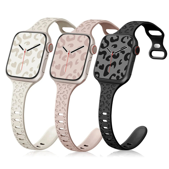 Slim Leopard Engraved Strap for Apple Watch Band - 19 Colors Axios Bands