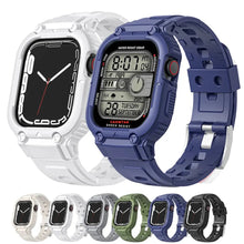 Load image into Gallery viewer, Sport Rubber Strap with Transparent Armor Case for Apple Watch Band - 6 colors Axios Bands