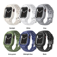 Sport Rubber Strap  with Transparent Armor Case for Apple Watch Band - 6 colors - 