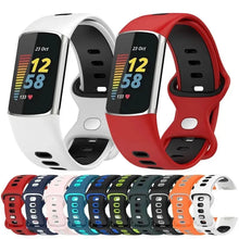 Load image into Gallery viewer, Sport Silicone Strap For Fitbit Charge 5 &amp; 6 - 10 color options Axios Bands
