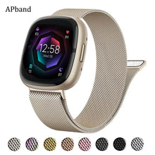 Load image into Gallery viewer, Stainless Steel  Magnetic Metal Fitbit for Versa, Versa Lite, Versa 2, Versa 3, Versa 4, and Versa Sense - 7 color options Axios Bands
