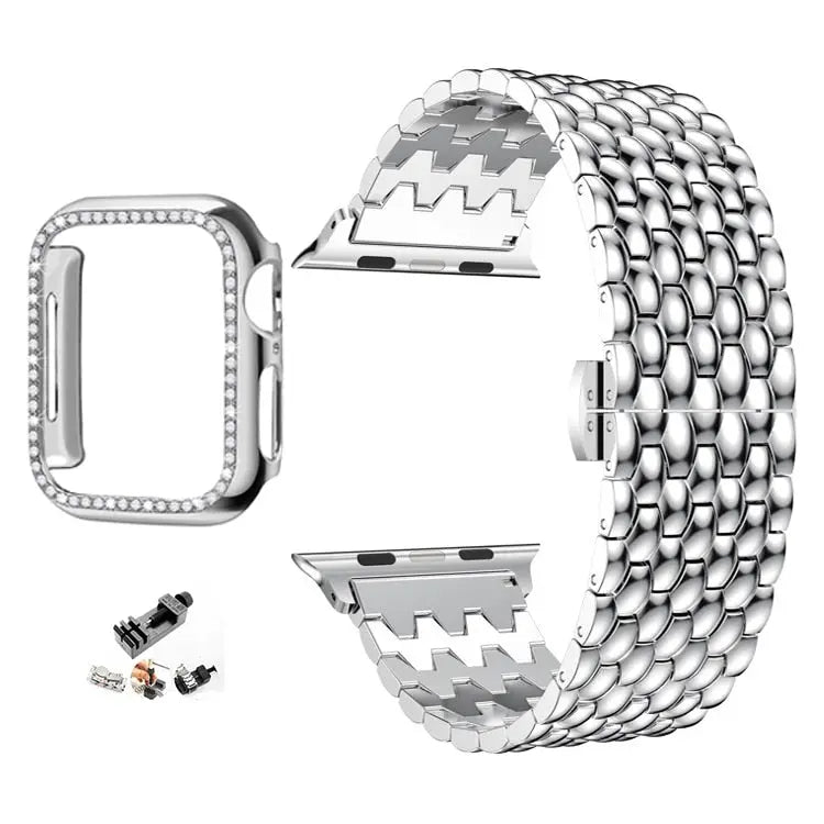 Stainless Steel Metal Apple Watch Bands + CASE - 12 color options 38mm - 45mm Axios Bands