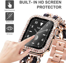 Load image into Gallery viewer, Stainless Steel Metal &amp; Leather Apple Watch Bands + CASE - 6 color options 38mm - 45mm Axios Bands
