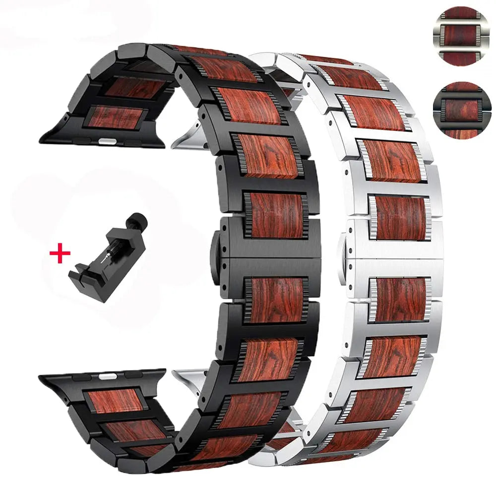 Steel & Wood Apple Watch Bands - 2 color options 38mm – Axios Bands