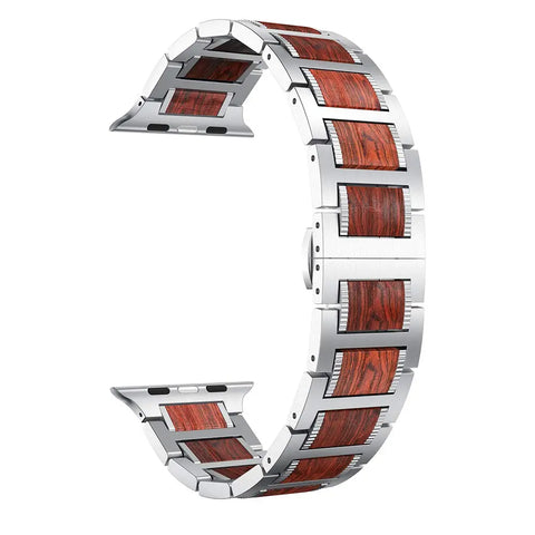 Steel & Wood Apple Watch Bands - 2 color options 38mm - 49mm -