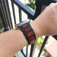 Steel & Wood Apple Watch Bands - 2 color options 38mm - 49mm -