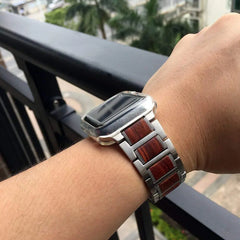 Steel & Wood Apple Watch Bands - 2 color options 38mm - 49mm -