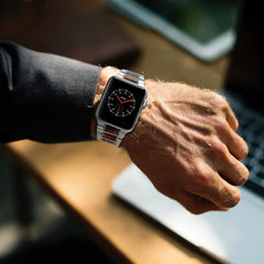 Steel & Wood Apple Watch Bands - 2 color options 38mm - 49mm -