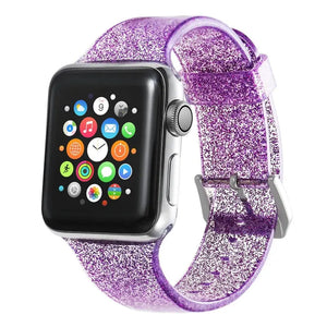Transparent Glitter Silicone Apple Watch Bands - 8 color options 38mm - 49mm Axios Bands