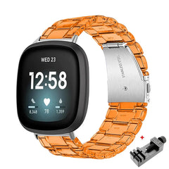 Transparent Resin Fitbit Band For Versa 3 / 4 - Sense 1 / 2 - 10 color options -