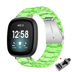 Transparent Resin Fitbit Band For Versa 3 / 4 - Sense 1 / 2 - 10 color options -