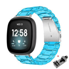 Transparent Resin Fitbit Band For Versa 3 / 4 - Sense 1 / 2 - 10 color options -