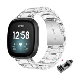 Transparent Resin Fitbit Band For Versa 3 / 4 - Sense 1 / 2 - 10 color options -