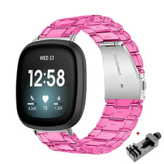 Transparent Resin Fitbit Band For Versa 3 / 4 - Sense 1 / 2 - 10 color options -