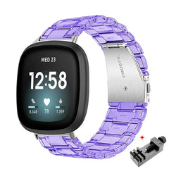 Transparent Resin Fitbit Band For Versa 3 / 4 - Sense 1 / 2 - 10 color options -