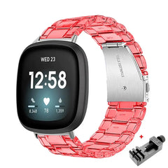 Transparent Resin Fitbit Band For Versa 3 / 4 - Sense 1 / 2 - 10 color options -