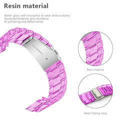 Transparent Resin Fitbit Band For Versa 3 / 4 - Sense 1 / 2  - 10 color options - 