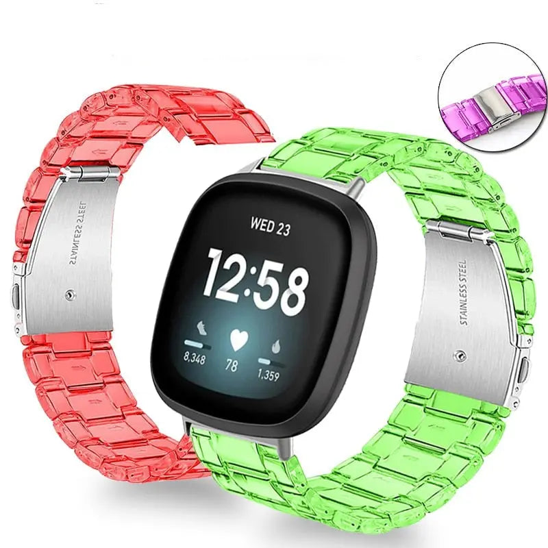 Transparent Resin Fitbit Band For Versa, Versa 2, – Axios Bands