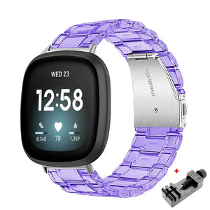 Transparent Resin Fitbit Band For Versa, Versa 2, Versa Lite - 10 color options Axios Bands