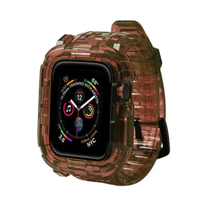 Transparent Silicone Case + Strap for Apple Watch Band - 26 Colors Axios Bands