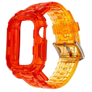 Transparent Silicone Case + Strap for Apple Watch Band - 26 Colors Axios Bands