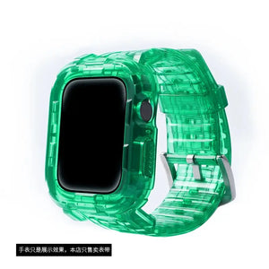 Transparent Silicone Case + Strap for Apple Watch Band - 26 Colors Axios Bands