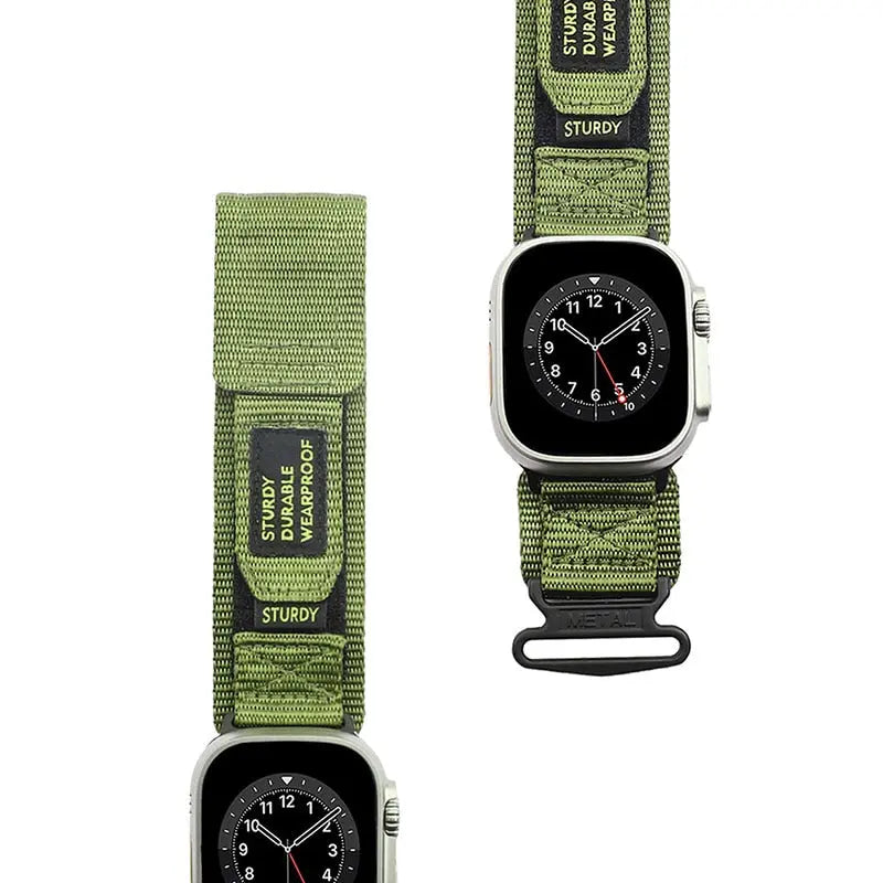 Blue & Green Nylon Apple Watch Band | Southern Straps 49mm - 42mm / Gold