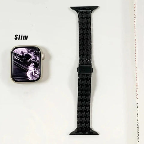 Women’s  Gold Leather & Metal Bracelet For Apple Watch Band - 8 Colors - 