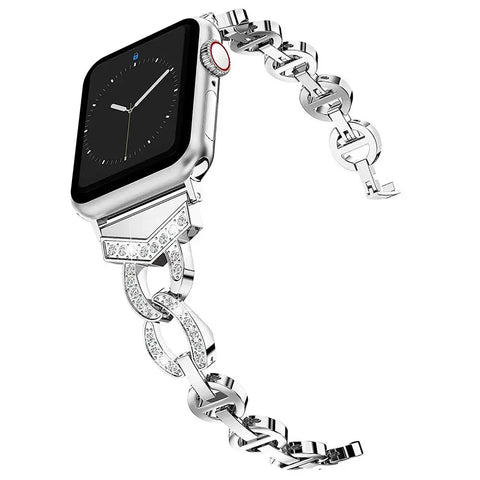 Women’s Rhinestone Diamond Steel Strap for Apple Watch Band - 5 Colors - 
